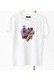 Colorful Heart Printed Crew Neck White Tshirt - 3