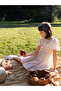 Half Sleeve Striped Cotton Girl's Dress - 4