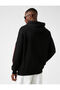 Oversize Hooded Sweatshirt Raised Slogan Printed - 4