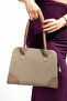 Modena Women's Suede Shoulder Bag Mink |   Zippered, Lined, Stylish Casual Model - 5