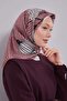 وشاح حريري بنمط زهرة الزنبق العنابي - 3
