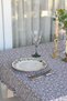 Tablecloth Grey Floral Ruffled Vintage 140X120Cm - 7