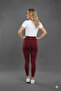 Beliza Modal High Waist Gathering Burgundy Leggings - 5