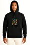 Hooded Teddy Bear with Glasses 2 Bear Chest Printed Unisex Sweatshirt
