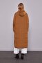 Hooded Inflatable Jacket with Snap Detailing on the Sides in Brown - 4