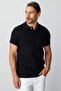 Men's Black Modernfit / Slim Fit Polo Collar T-Shirt - 3