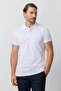 Men's White Modernfit / Slim Fit Polo Collar T-Shirt