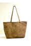 Basic Double-Sided Split Suede Oversized Shoulder Bag - Camel