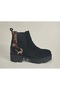 Women's Genuine Leather Thai Feather Detailed Eva Sole Black Suede Boots - 5