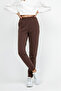 Women's Winter Sweatpants with Elastic Waist and Pockets - Brown - 5