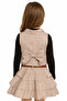 Girl's Linen Vest, Skirt and Black Badili 3-Piece Set (with Belt Accessory) - 2