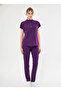 Nova Purple Straight-Leg Women's Stretch Fabric Mandarin Collar Half Placket Snap-Button Stretchy Nurse and Doctor Uniform Scrubs - 5