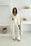 Soft Textured Beard Rope Blouse Cardigan Pants 3-Piece Knitwear Bottom-Top Set Aw25Au0023 - 2