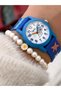 10 Atm, 2 Years Warranty, Blue Silicone Cord Girl's Wristwatch Suitable for Pool and Sea Use - 7