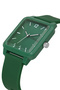 Square Case Silicone Cord Unisex Bay- Sports Wristwatch Green Color Pl-1509B1X