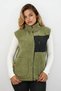 Women's Softshell Fur-Lined Plush Vest with Wool-Blend Lambswool, Welsoft, Bone-Colored Zipper, and Pockets (One-Size-Fits-All)