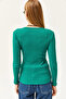 Women's Emerald Green Placket Camisole Blouse BLZ-19000588 - 7