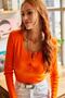 Women's Orange Plaid Camisole Blouse BLZ-19000588 - 3
