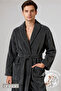 Şalyaka Bathrobe Anthracite 100% Cotton Unisex Ideal for Spa Women/Men - 2