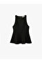 Slim Fit Sleeveless Crew Neck Peplum Blouse - 3