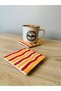Galatasaray Coaster Set of 2, Yellow and Red Coasters, Fan Coaster Set of 2