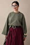 Oversized Wide Sleeve Khaki Sweatshirt - 4