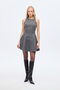 Tweed Mini Dress with Ring Accessories Anthracite
