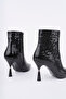 Women's Heeled Boots Snake Pattern Patent Leather 9.5 cm Thin Heel Elegant Stylish Modern Design - 2