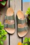 Anatomical Unisex Cork Sole Genuine Leather Slippers - 5
