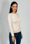 Women's Long Sleeve Crew Neck Bodysuit Beige 1 Piece - 4