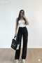 Alina Black Stretch Fabric Super High Waist Wide Leg Loose Palazzo Jeans Pants Trousers