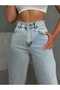 Nicoleta Power Stretch Fabric Women's Snow Wash Extra High Waist Stretch Fabric Wide Leg Denim Jeans - 4