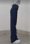 Camelia Dark Blue Loose Stretch Fabric Women's Super High Waist Loose Leg Denim Jeans Palazzo Pants - 3