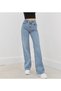 Linda Lycra 90's Women's Blue Snow Super High Waist Loose Leg Denim Jeans Palazzo Pants - 2