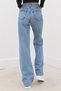 Linda Lycra 90's Women's Blue Snow Super High Waist Loose Leg Denim Jeans Palazzo Pants - 3
