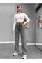 Lika Women's Smoked Snow Stretch Fabric Super High Waist Loose Leg Palazzo Jeans - 2