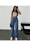 Zoi 90's Medium Blue Super High Waist Wide Leg Jeans Palazzo Pants - 2