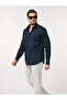 The Smooth Drape Navy Twill Shirt with Fluid Movement, Slim Fit - 5