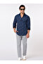 The Luxe Print – Navy Oxford Shirt with Rich Printed Finish, Slim Fit - 6