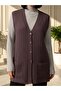 Hair Braid Patterned Women's Mercerized Mother's Vest / Purple - 5