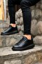 Black Leather Lace-Up High-Based Men's Sneaker - 2