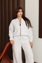 Women's 3 Thread Fleece Lined Robe Bomber Jacket Palazzo Suit 1143 - 6