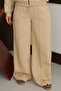 Women's 3 Thread Fleece Inside High Waist Çı piped Alazzo Sweatpants 1144