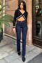 Black Crop Cross-Strapped Knit Cardigan - 4