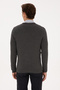 Men's Slim Fit V-Neck Anthracite Melange Basic Sweater 50313668-Vr081 - 5