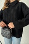 Oversized Polo Neck Patterned Knitwear Sweater Av2024335 - 2
