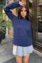 Laci Crew Neck Ribbed Detailed Soft Textured Loose Knit Sweater - 5