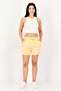 Women Embroidered Logo Drawstring Shorts, Orange - 4