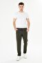 Men's Cotton Zippered Pocket Sweatpants Khaki 7814-H - 5