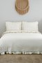 Vintage Ruffled Double Duvet Cover Set - Cotton, Cream Color, Soft, Stylish Design, Without Sheet - 7